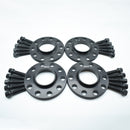 BIMECC BLACK ALLOY WHEEL SPACERS AUDI 5X112 66.6MM 15MM X 4 + BOLTS