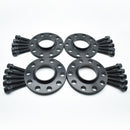 Demon Black Alloy Wheel Spacers Audi 5x112 57.1mm 12mm / 15mm Set of 4 + Tapered Bolts