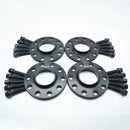 Bimecc Black Alloy Wheel Spacers Audi 5x112 66.6mm 15mm / 20mm Set of 4 + Radius Bolts