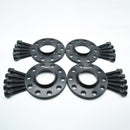 Bimecc Black Alloy Wheel Spacers Bmw 5x112 66.6mm 15mm / 20mm Set of 4 + Tapered Bolts