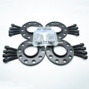 Bimecc Black Alloy Wheel Spacers Audi 5x112 66.6mm 15mm Set of 4 + Tapered Bolts & Locks
