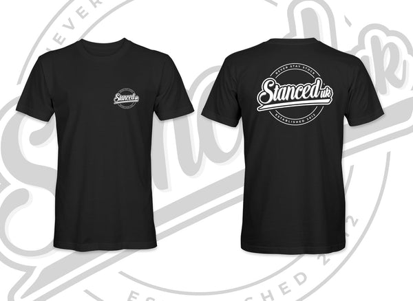 Stanced UK Never Stay Stock Black T-Shirt White Detail
