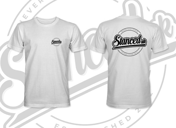 Stanced UK Never Stay Stock White T-Shirt Black Detail