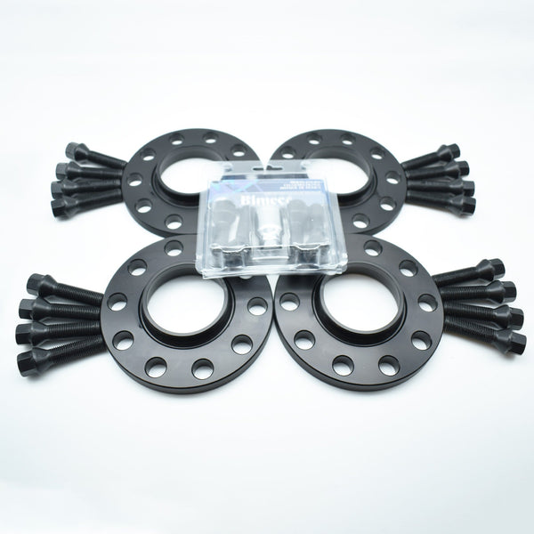 Demon Black Alloy Wheel Spacers Bmw 5x120 72.6mm 10mm / 12mm Set of 4 + Bolts & Locking Set