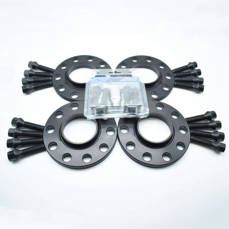 Demon Black Alloy Wheel Spacers Bmw 5x120 72.6mm 12mm Set of 4 + Bolts & Locking Set