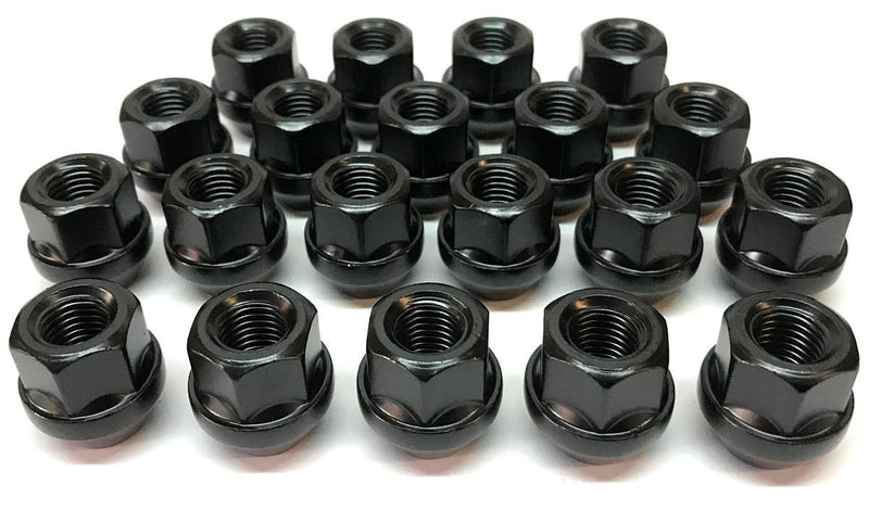 BIMECC BLACK OPEN ALLOY WHEEL NUTS M12X1.5MM 19MM