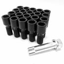 BLACK INTERNAL DRIVER TUNER BOLTS M14X1.5MM 28MM X 20 + KEY