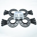 Bimecc Black Alloy Wheel Spacers Bmw 5x112 66.6mm  15mm / 20mm Set of 4 + Tapered Bolts & Locks